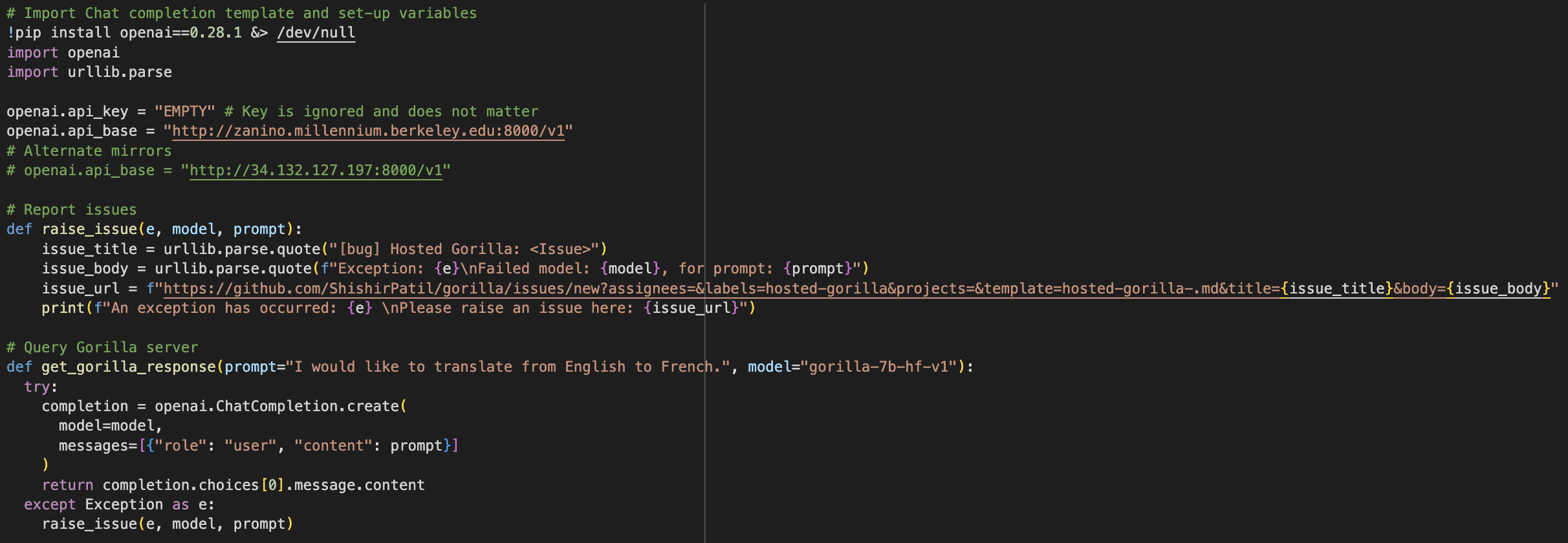 OpenAI Chat Completion Compliance